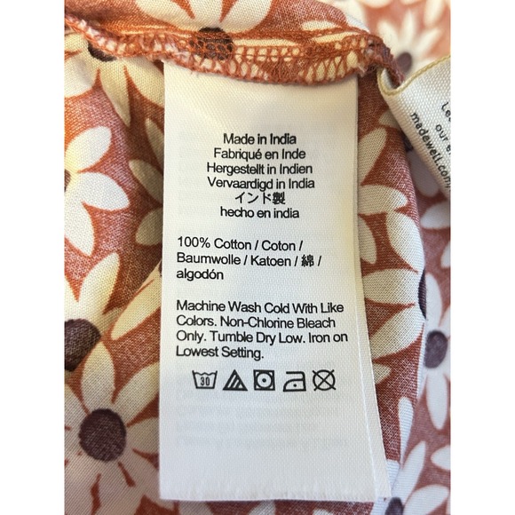 Madewell Womens 3X Packed Picnic Short Sleeve Wrap Dress Daisy Russet Floral - Picture 7 of 16